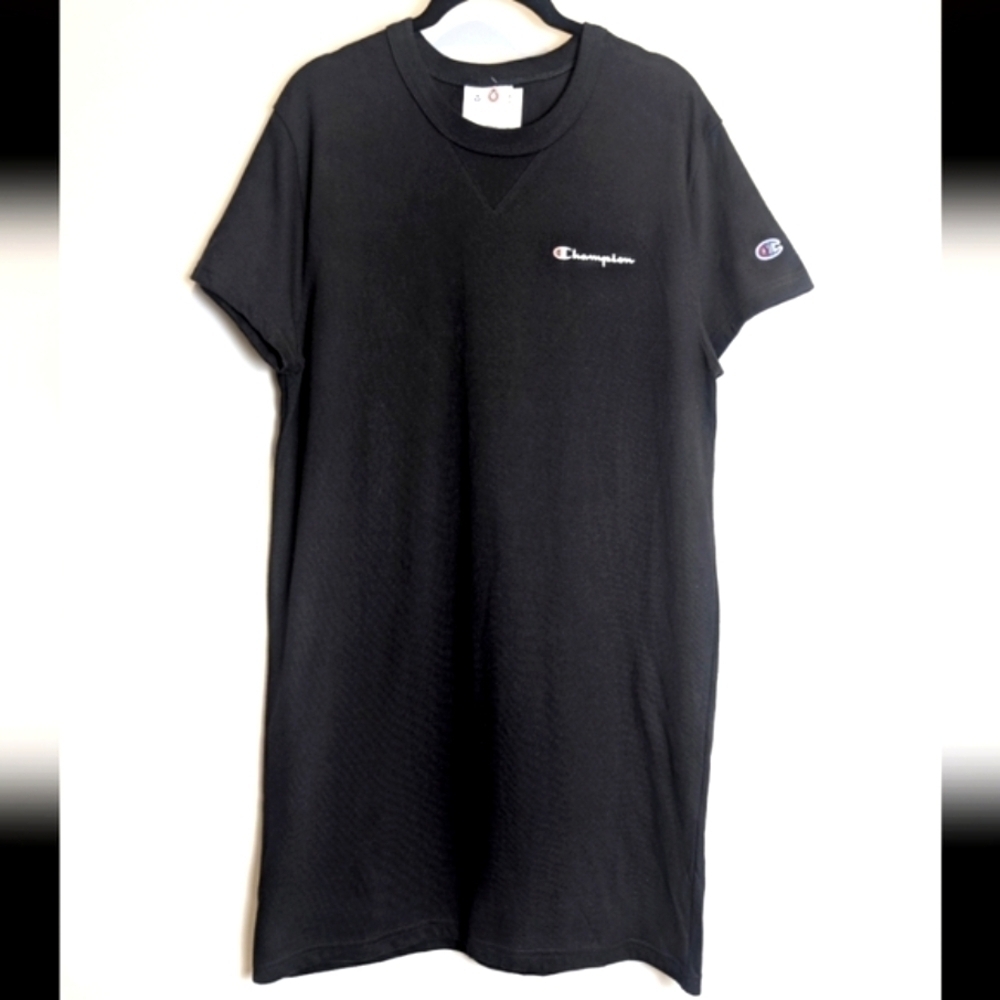 Champion Sporty Black T-shirt Dress Size Medium - Picture 4 of 5